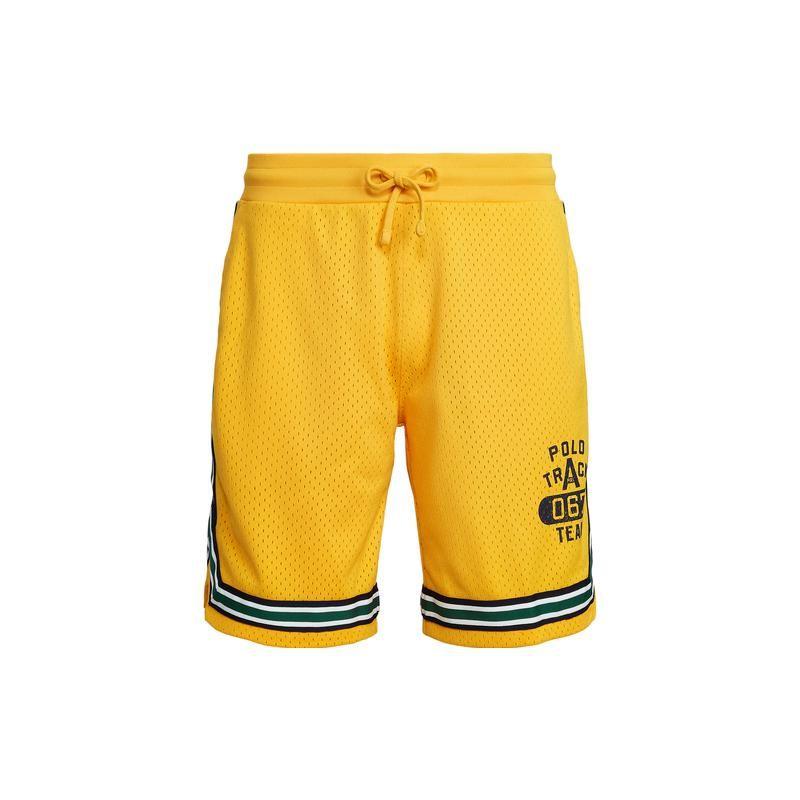 Polo Ralph Lauren FW22 Striped Trim Logo Print Mesh Sports Casual Shorts Men Shorts Yellow MNPOSHO1BQ20145-710