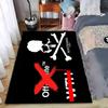Skull Crossbones & Red X Carpet suitable as a non-slip mat for the living room or bedroom sofa