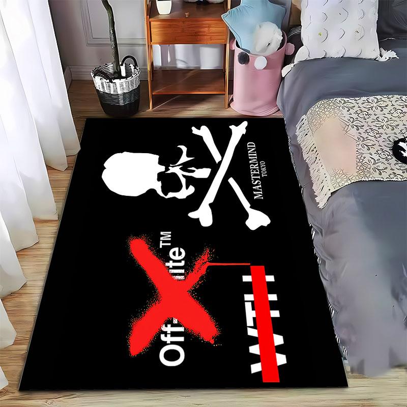 Skull Crossbones & Red X Carpet suitable as a non-slip mat for the living room or bedroom sofa