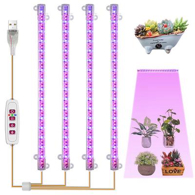 1 szt. Czerwono-Niebieska Listwa LED do Uprawy Roślin, Lampa Fito Pełnego Spektrum USB do Roślin Doniczkowych, Ściemniana, Timer, Lampa do Siewek, Wegetacji, Kwitnienia