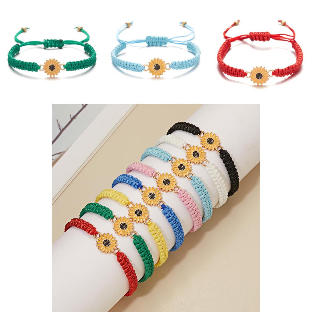 Bohemian Daisy Handwoven Wristband For Summer Travel And Giftgiving