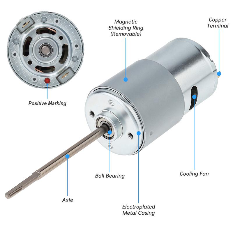 795 Ship Model DC Motor 8000RPM 12V Long Shaft High Torque Motor for Bait Boat / Ship Model / Blender, 795 DC Motor