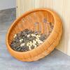 Round Woven Storage Basket Kitchen Vegetables Fruits Organizing Drying Tray PP Material Brown