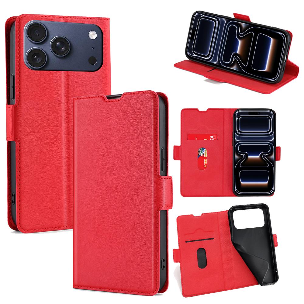 For iPhone 17 Pro Case Card Holder PU Leather Phone Cover