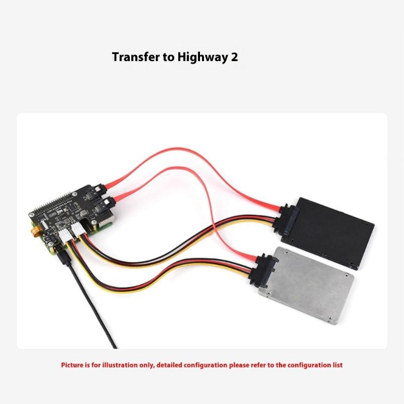 Two Channel SATAs Expansion Card PCIe Interfaces for 5 Enables 2 Storage Devices Connection