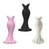 Ornaments with Formal Dress Shape Vase 3D One-Piece Molding Pearlescent Texture Flower Arrangement Ornament for Home Decor