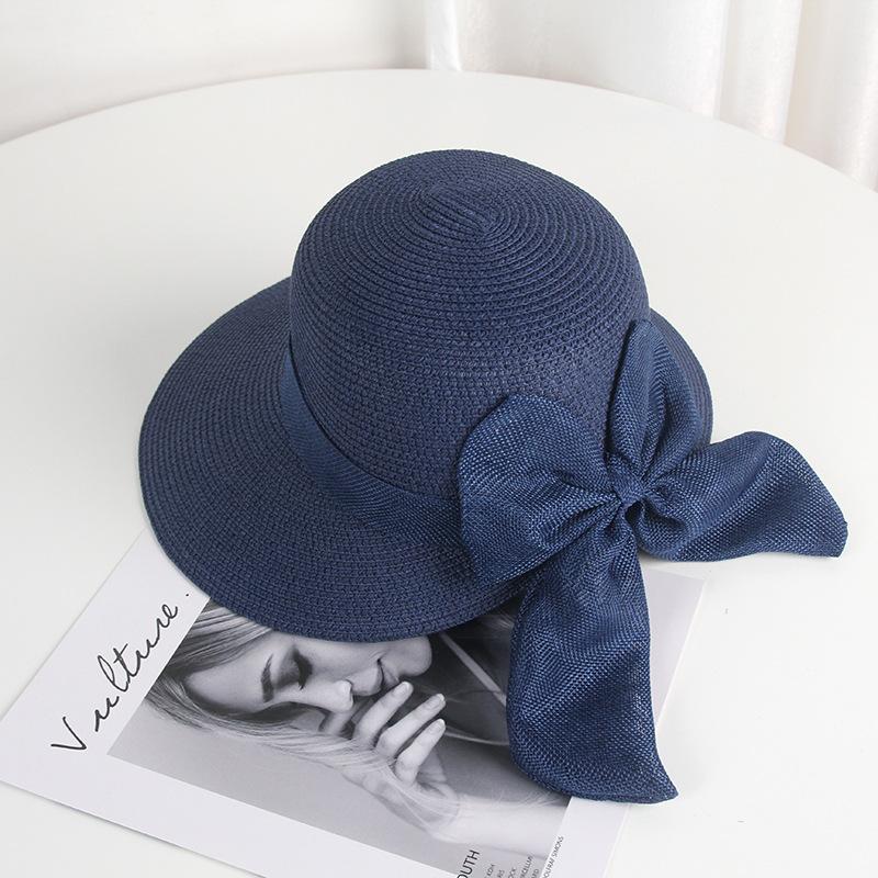 Versatile Style Hat Straw Woven Elegant  Sweet Bow Womens Hatscaps Sunshade