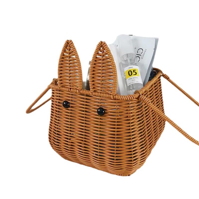 Handwoven Imitation Rattan Picnic Basket Small (16x16x16cm)