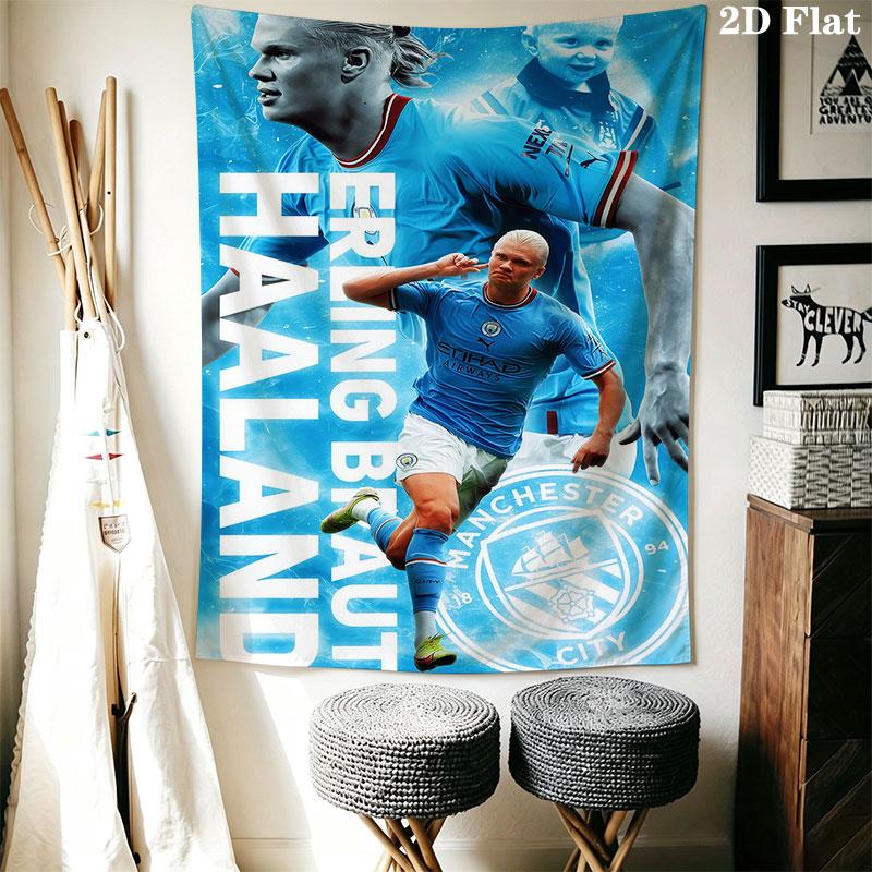 Haaland football Wall Hanging Printed Fabric Blanket Decorative Tapestries for Bedroom Living Room Home Decor