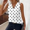 Polka Dot Printed V-neck Summer Vest Fashion Sleeveless Top Loose Casual Fashion Elegant Tank Tops Sweet Female Streetwear Office Simple Blouse