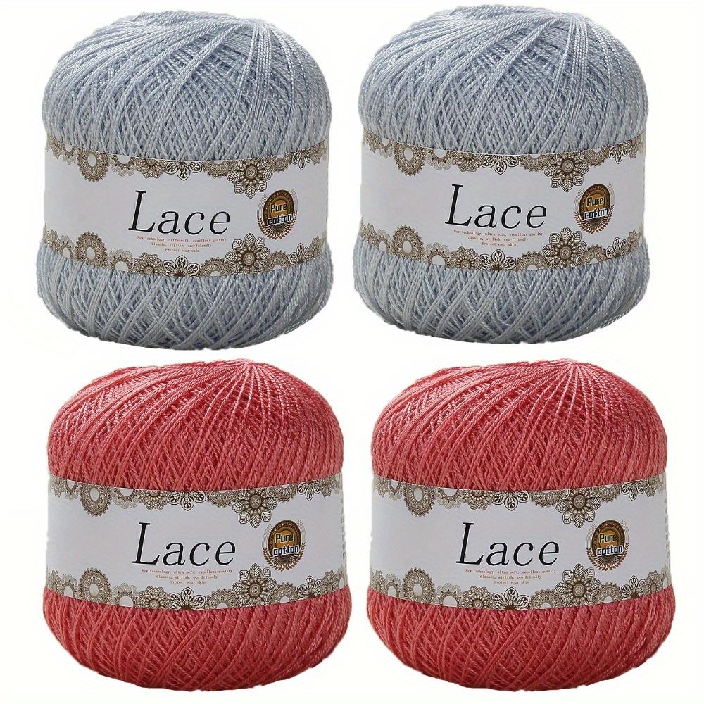 4pcs Thread No. 8 Pearl Lace Thread Handmade Diy Braided Pure Crochet Silky Cotton Linen Bright Silk Thread Shawl Summer Baby Wool Thread 7.05oz