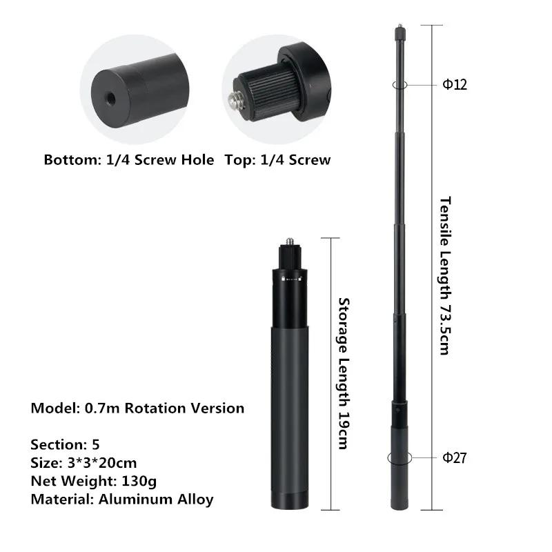 Invisible Selfie Stick for GoPro 13, 12, 11, 10, 9, 8, Insta360 X5, X4, X3, X3, X2, 1/4" Action Camera Accessories