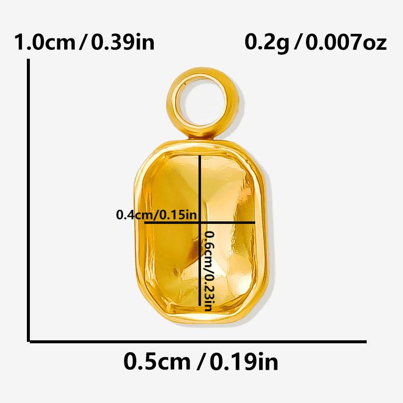 6pcs Simple Geometric Oval Water Droplets Real Gold Plated Stainless Steel Charms For Jewelry Making Supplies DIY Heart Pendant