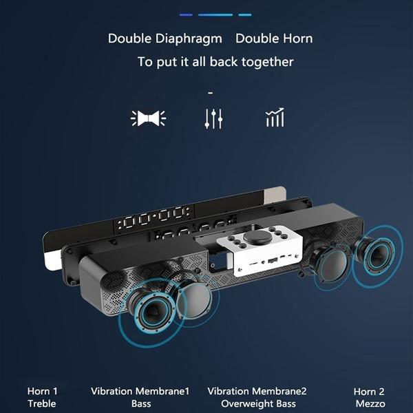 TV Auxiliar Soundbar USB Com Fio e Sem Fio Bluetooth Home Theater Transmissão FM Surround Sound Bar Gunfight Game Audio