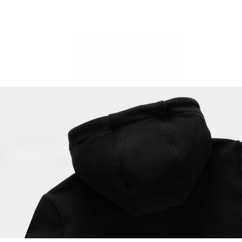 Aoli Velvet Autumn Winter Fleece Lined Thickened Warm Cardigan Plus Size Loose Hooded Sweatshirt Unisex Sports Top