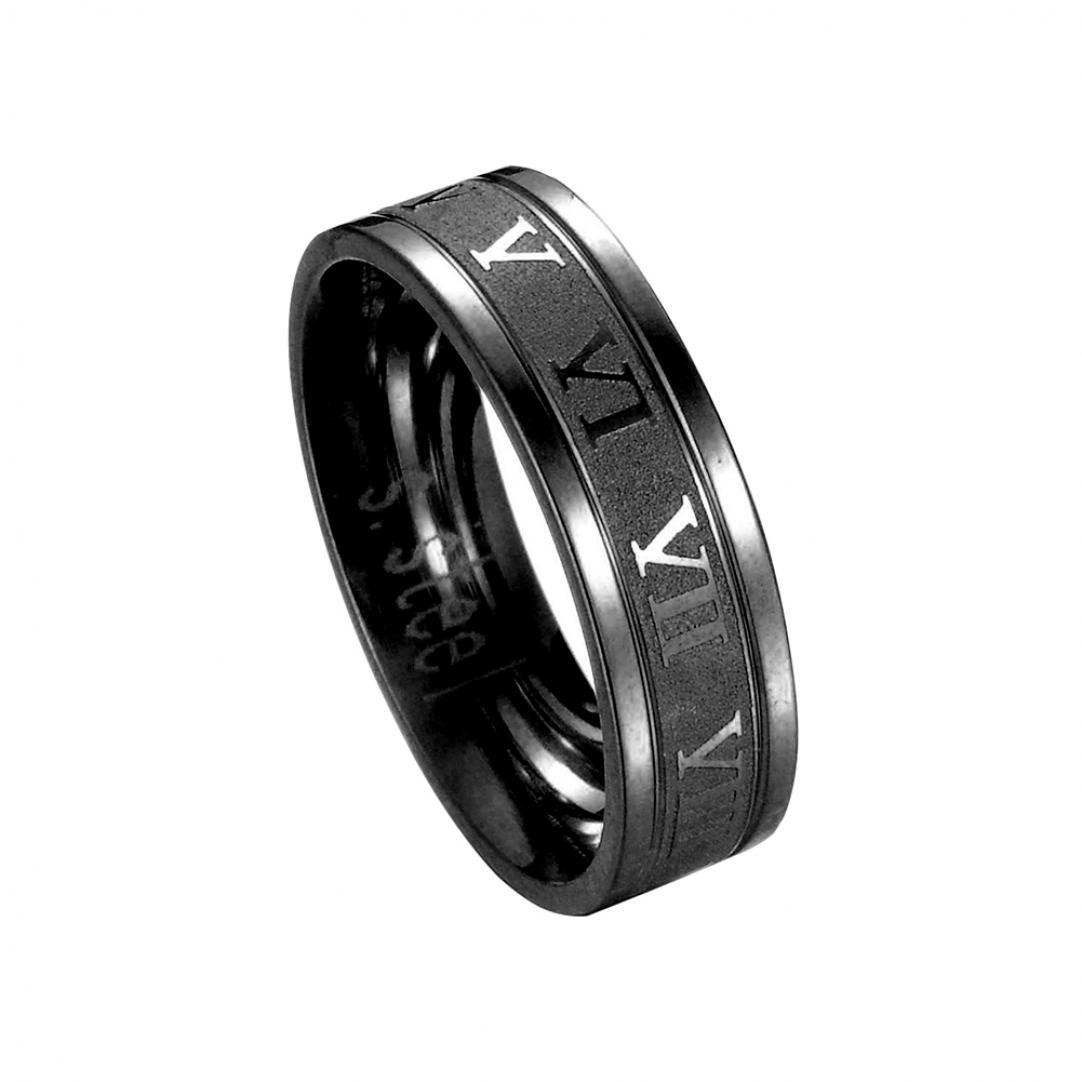 

Креативний титановий сталевий палець з римськими цифрами для вечірки в стилі панк, ювелірна подарункова каблучка US 10 чорний