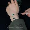 Emerald Square Geometric Zirconia Bracelet - Luxurious and Unique Handpiece with Fashionable Style for Women.
