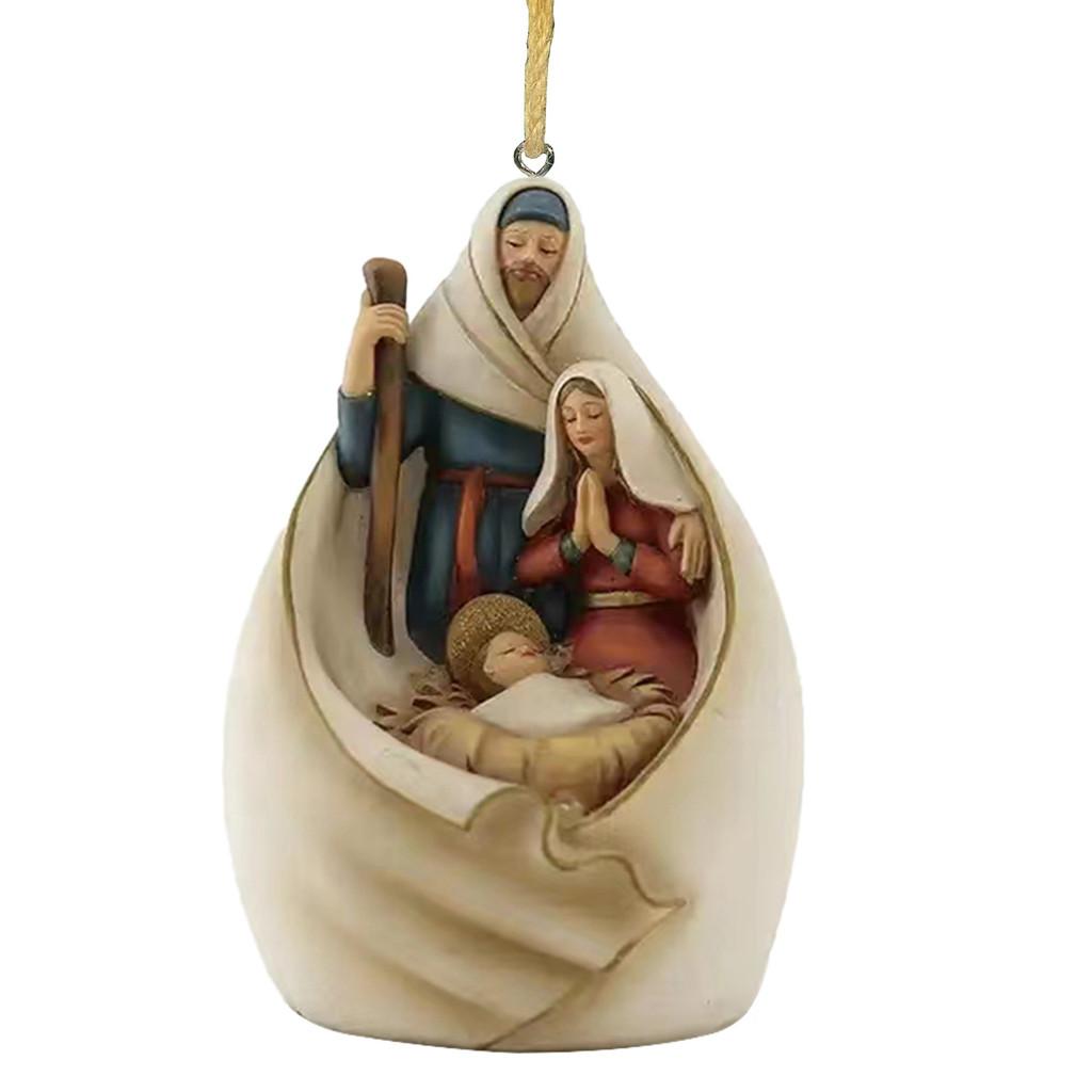 

Jesus Rustic Modern Birth Scene Wall Hanging Ornament For Cozy Decorations Holiday