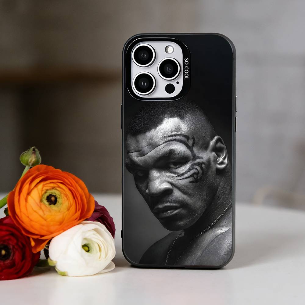 M-Mike Tyson Phone Case For iPhone 17,16,15,14,13,12,11 Plus,Pro Max,XS,Colorful Silver Phone case Funda Cover