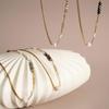 European-American Fashion Natural Stone & Freshwater Pearl Gold-Plated Stainless Steel Necklace