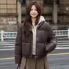 Fake two-piece padded jacket leave-in winter pu new padded jacket short thickened padded jacket hooded bread small jacket