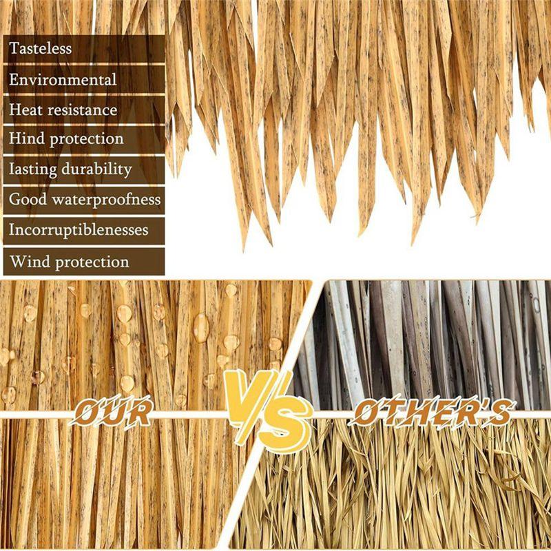 2Pcsthatch Roofing Artificial Palm Thatch Rolls For Outdoor Hawaiian Party Decor For Tiki Bars, Parties, Gardens & Fences