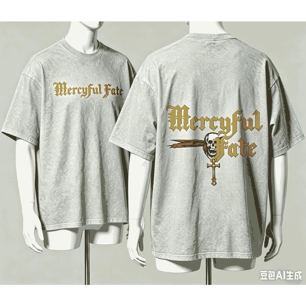 Mercyful Fate pour T-shirt Cadeau Fan Hommes Femmes Harajuku Surdimensionné Unisexe Manches Courtes Streetwear haute qualité Couples Classique doux Mode Rétro