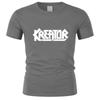 Mens Short Sleeve T Shirt Kreator Men T-Shirt Threahs Metal Band Tee Shirt Voivod Exodus Sodom Coroner Fashion Tee-shirt Male