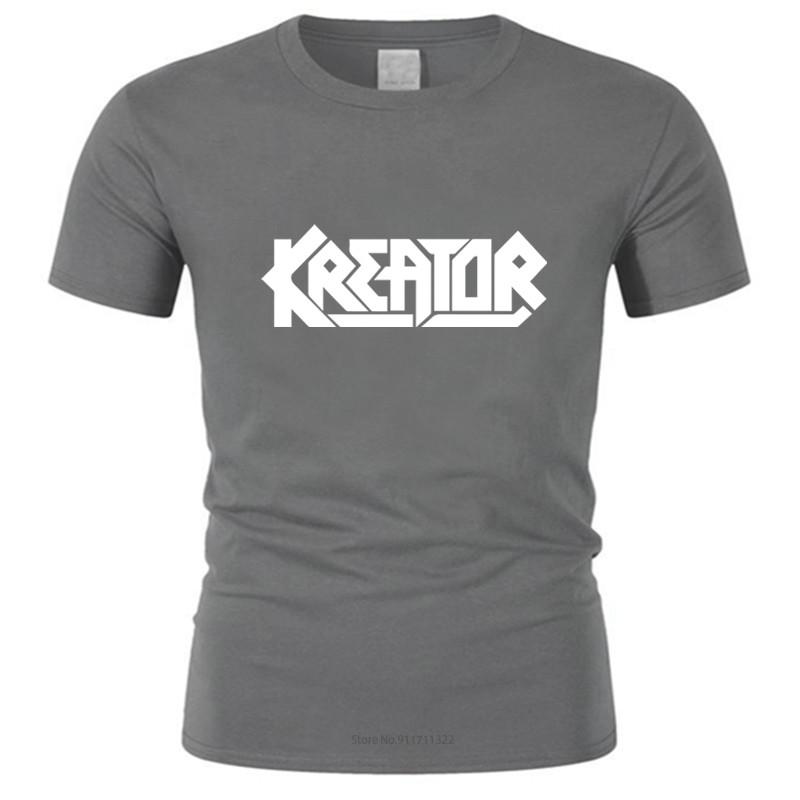 Mens Short Sleeve T Shirt Kreator Men T-Shirt Threahs Metal Band Tee Shirt Voivod Exodus Sodom Coroner Fashion Tee-shirt Male