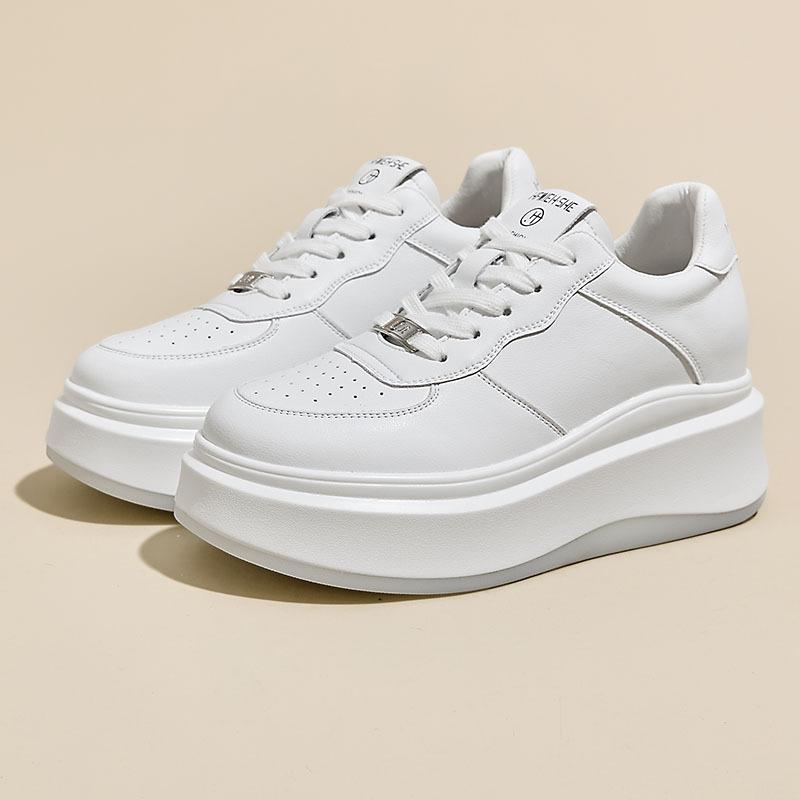 Spring New Platform Version Shoes Sports and Leisure Versatile Women's Shoes Single Shoes Inner White Shoes