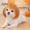 Adjustable Pet Headwear Funny Wig, Cute Bob Cut Cat Afro Curly Wig with Cosplay Accessories Elastic Band, Breathable for Dogs, Cats Halloween