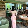 Suspender dress women's summer new waist lace French pink floral skirt