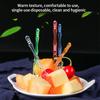 Heiß! 80 STÜCKE/160 STÜCKE Kuchengabel Plastik Früchte 2 Zinken Lebensmittelpicker für Dessert Snack Salat Cocktail Vorspeise