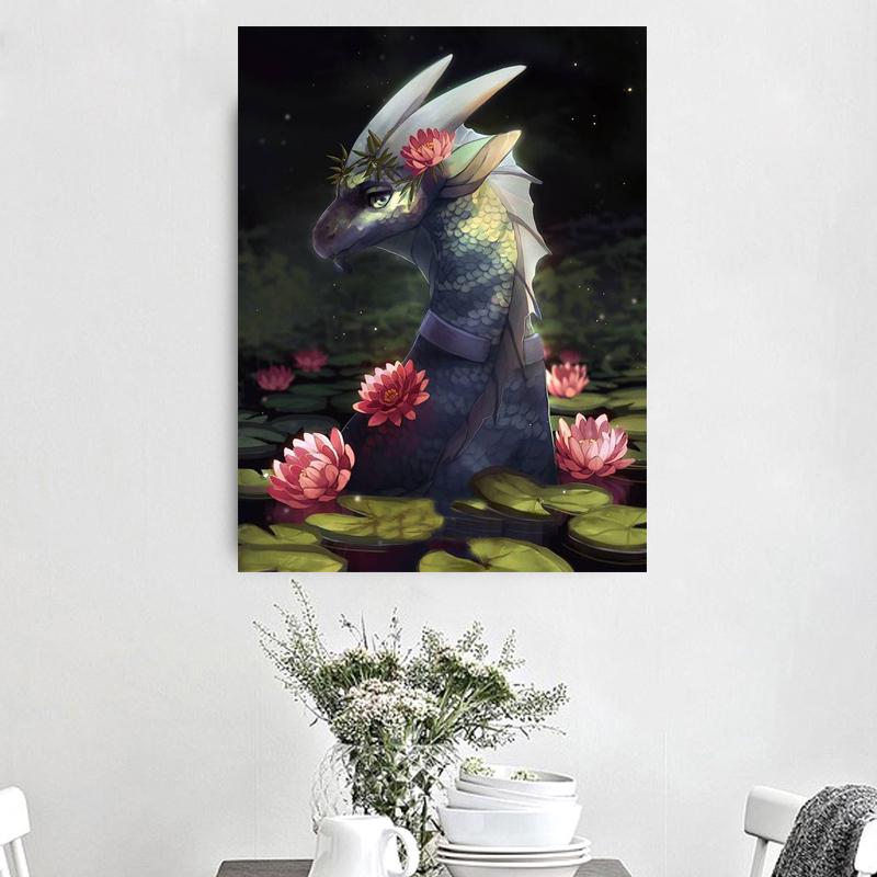 5D DIY Diamond Embroidery Lake Beast Diamond Painting Cross Embroidered Round / Square Diamond Mosaic Decoration