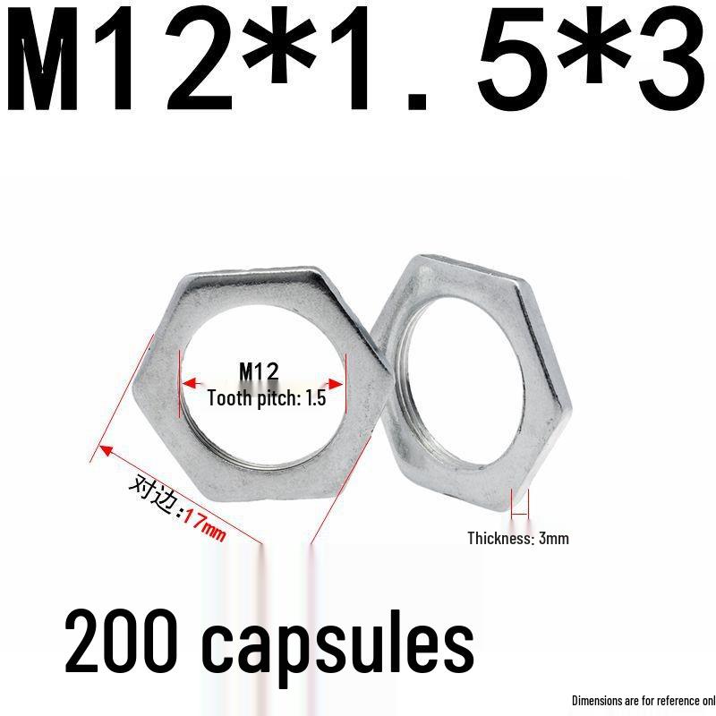 GB808 Weißverzinkte Sechskant-Dünnmutter mit Feingewinde (Lampentyp) M6 bis M30