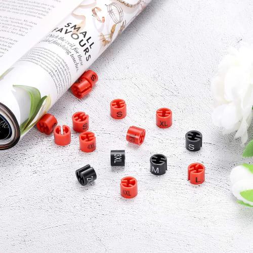 PATIKIL Hanger Markers, S/M/L/XL/2XL/3XL Sizes, Fits Hanger Rods, for Color-Coded Clothes, Black, 120 Count