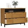 FLAM Drawer Cabinet Solid Pine Wood 110 X 40 X 80 Cm Brown