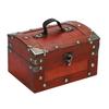 R_planning Retro Treasure Chest, Antique Wooden Storage Box, Domed with Rivets, Decorative