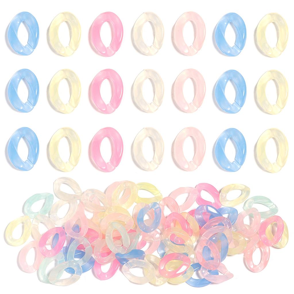 50pcs/lot Acrylic Twisted Chain Links Candy Colored Bracelet Connector Clasps For DIY Handmade Exquisite Earrings Accessories
