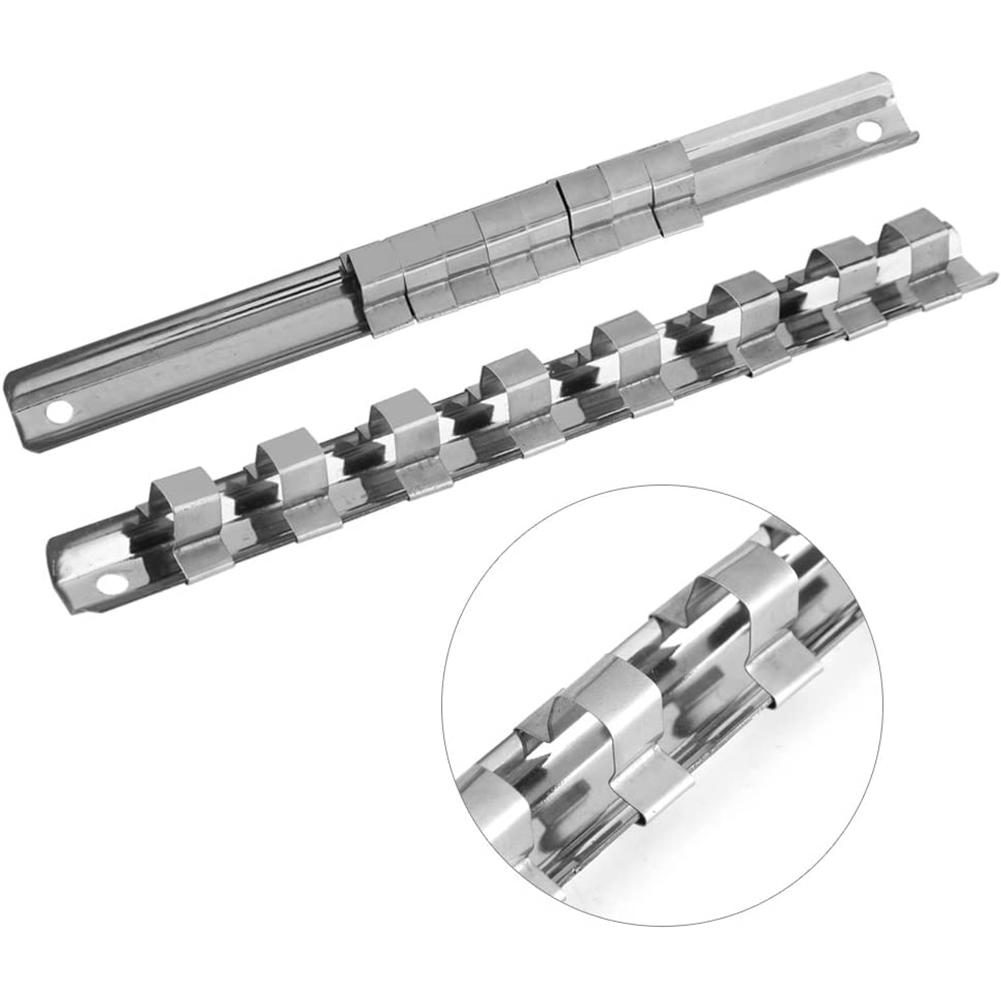 Carbon Steel 8 Socket Rack Storage Divider Rail Tray Holder Shelf Stand Tool Organizer (1/4")