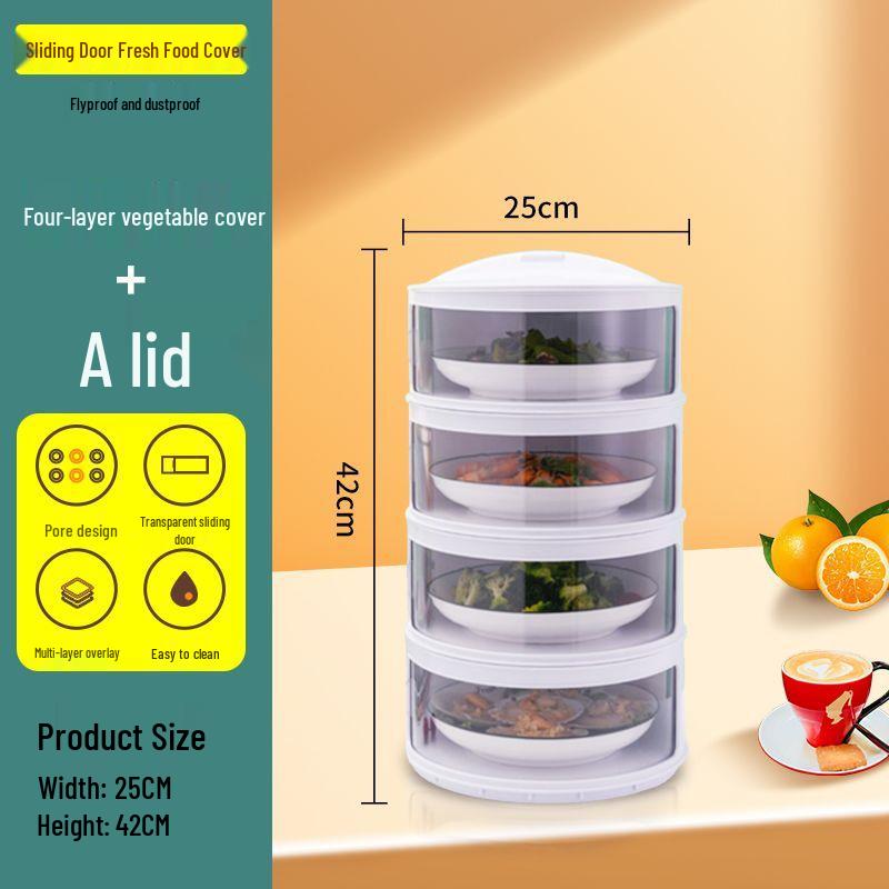 Breathable Insect-Proof Kitchen Storage Rack with Thickened Vegetable Cover and Overnight Dish Insulation