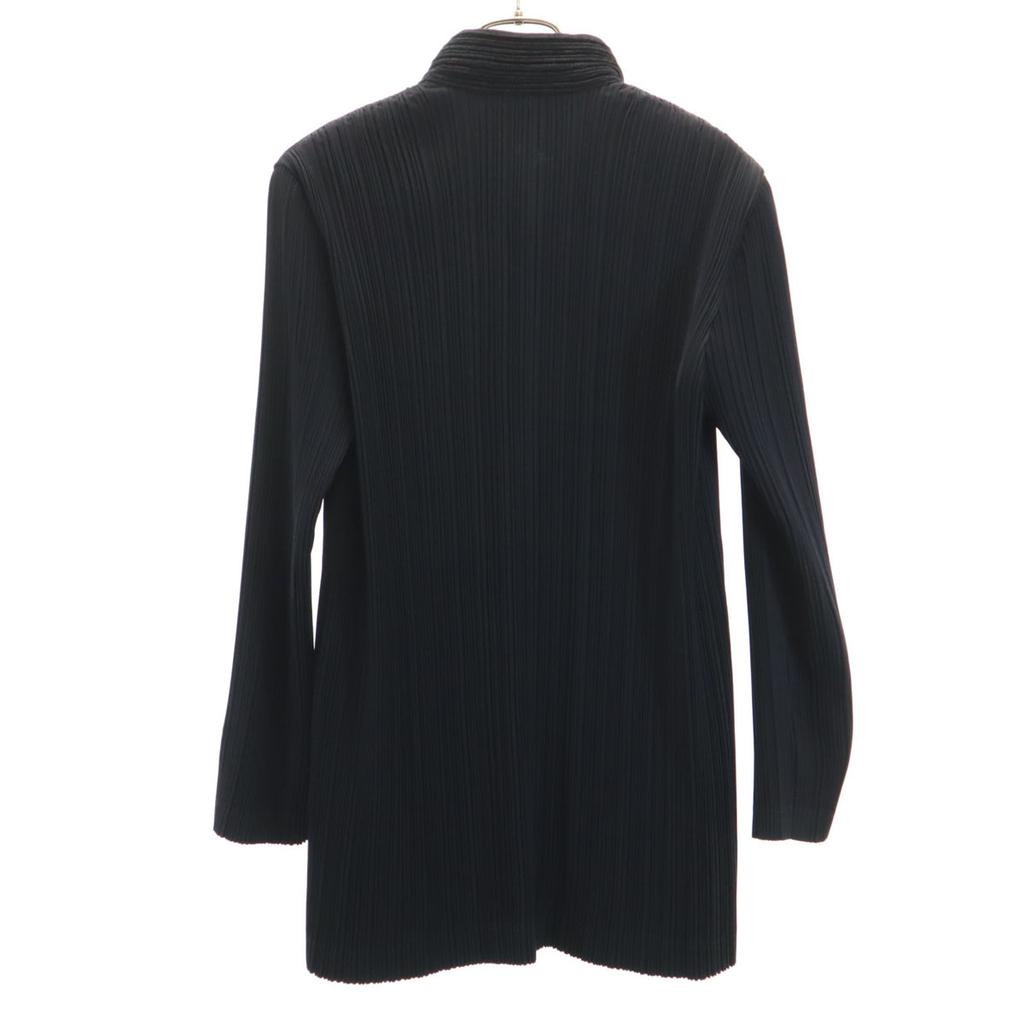 ISSEY MIYAKE 90s Made in Japan Old Stand collar Pleated Jacket M black Women Used