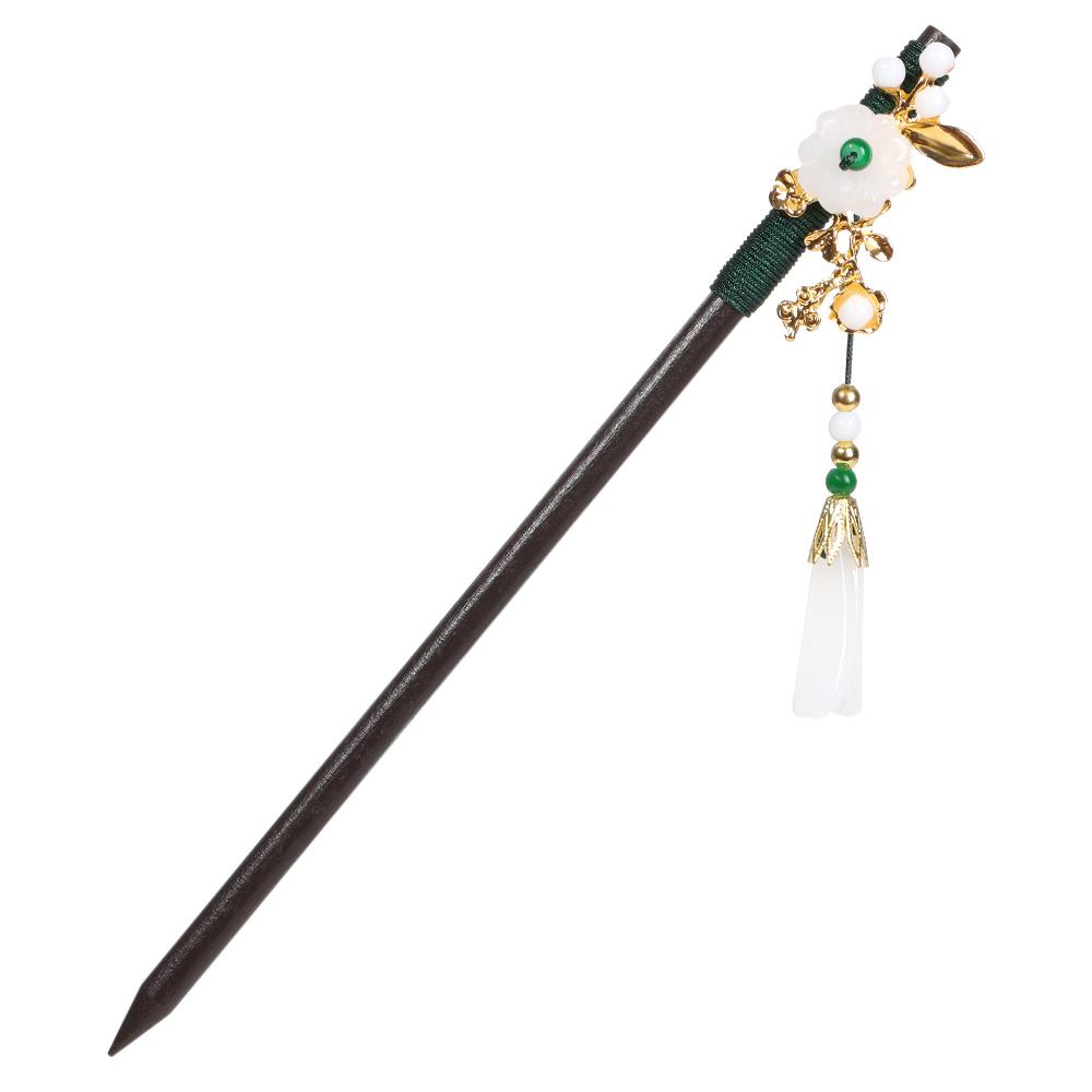 Ebony Tassel Flowers Handmade Hair Styling Tools Hairpin Chopstick Hair Sticks Hair Accessories