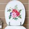Toilet Sticker Waterproof Floral Butterfly Self Adhesive Removable No Trace for Home Bathroom Renovate