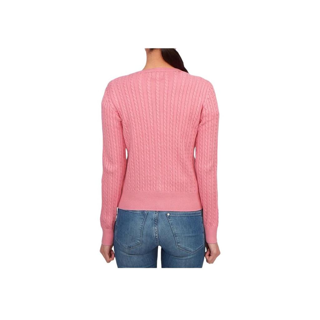 Polo Ralph Lauren Solid Color Cable Knit Logo Embroidery Button Long Sleeve Kids sweater Pink 313543047-065