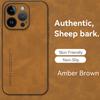Sheepskin Leather Case For iPhone 16 15 14 13 12 Samsung S25 S24 Plus A34 S23 Redmi Note 14T 12 4G Mi 12T Pro Soft Edges Pure Color Phone Cover