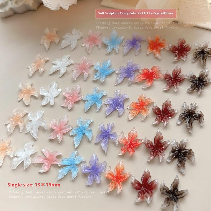 30 ks Květinové ozdoby na nehty Lilie 3D Dekorace na nehty Manikúrní doplňky Pryskyřičný materiál DIY Nadšenci do nail artu
