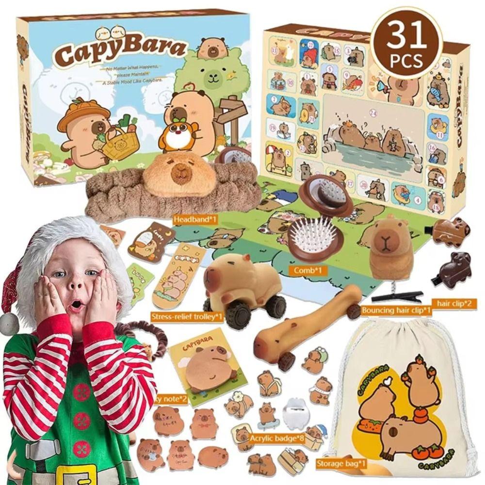 Anime Figure Models Capybara Advent Calendar Countdown Capybara Themed Set Capybara Blind Box Calendar Cartoon Surprise