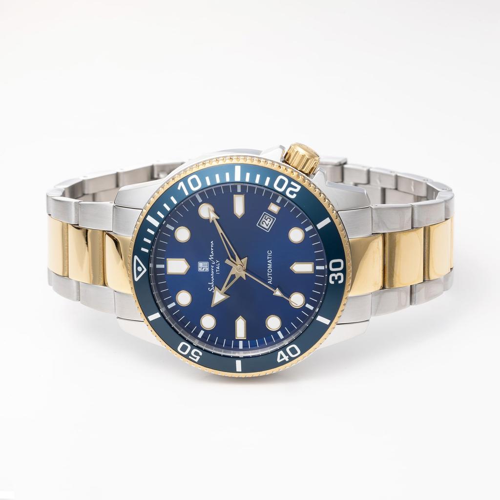 Z krzyżem zegarka SSBLGD [Salvatore Marra] Męski zegarek naręczny, automatyczny, stylowy, wodoodporny, analogowy, [przedmiot]