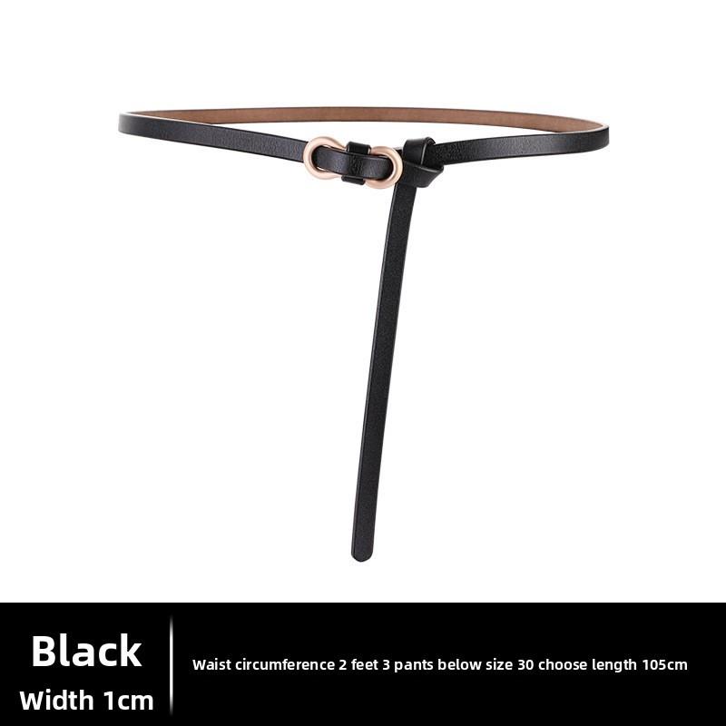 Leather Skinny Waist Belt With Metal Clasp For Fashion Dresses And Jackets